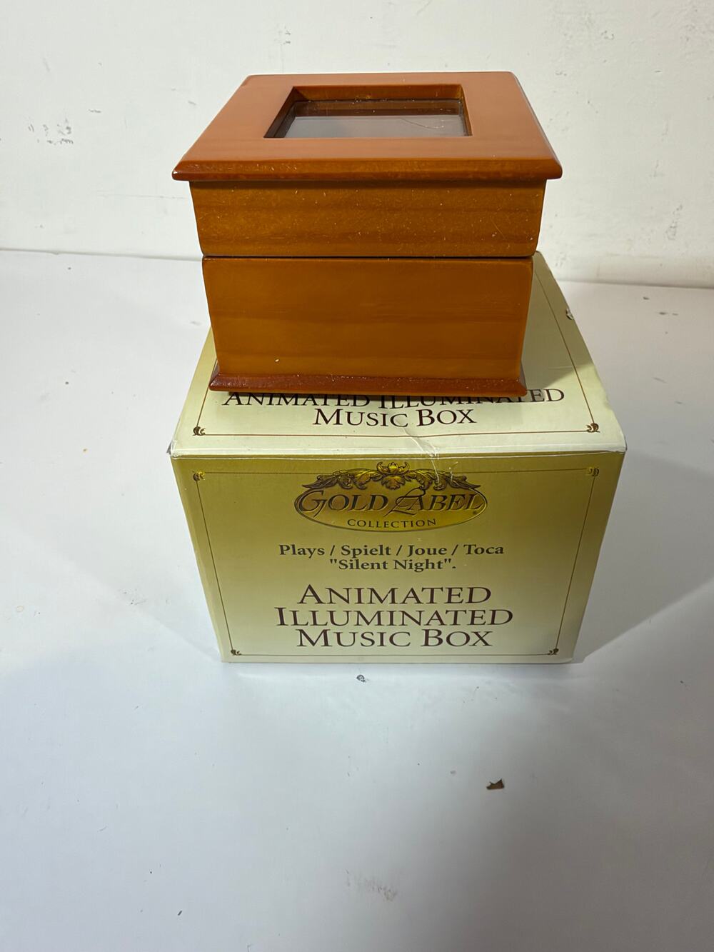 Mr Christmas Miniature Nativity Music Box Silent Night Animated Lights